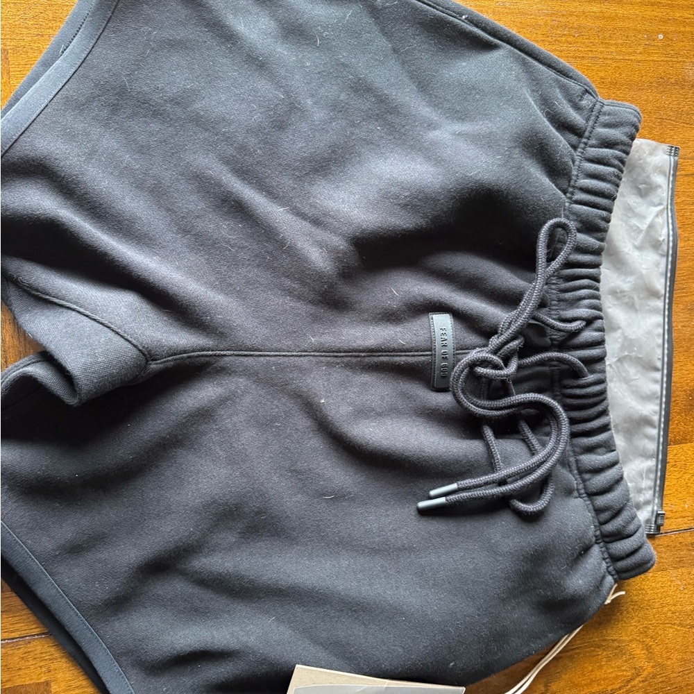 Essentials Black Athletic Shorts with Elastic Waistband
